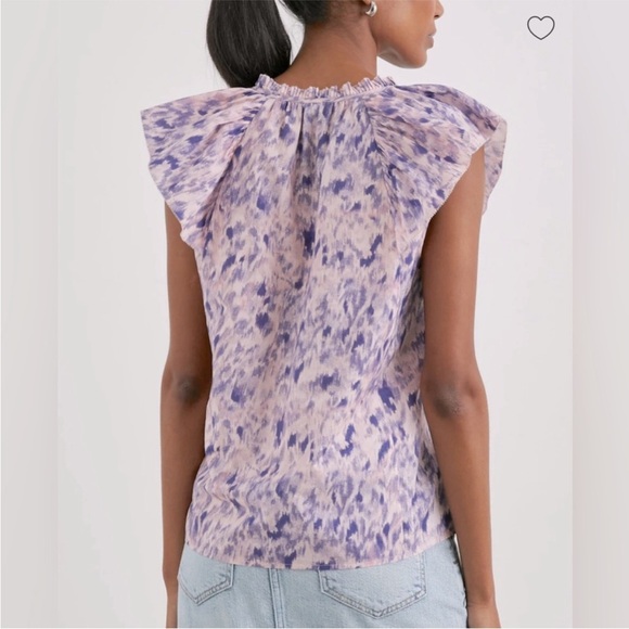 Rails Karysa print print ruffle top sz small - Picture 2 of 6